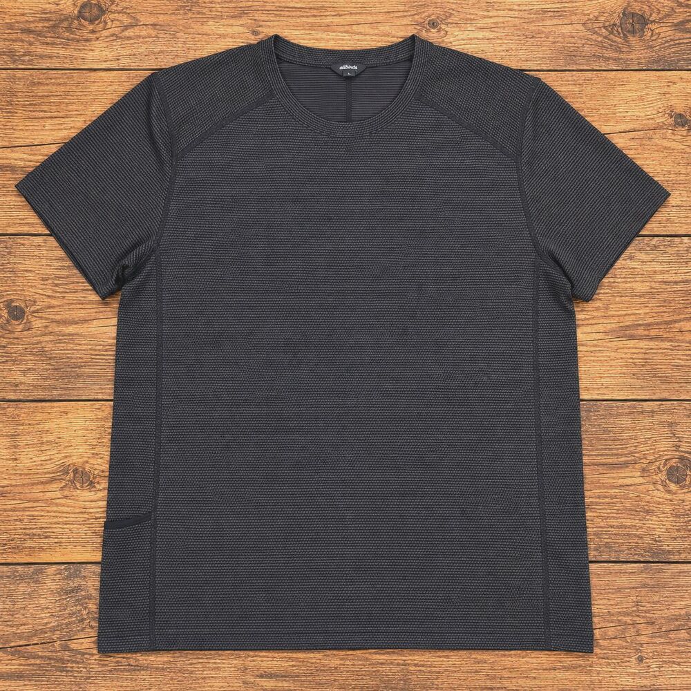 Allbirds Natural Run Tee Men’s XL Brown Black Merino Wool Blend Short Sleeve